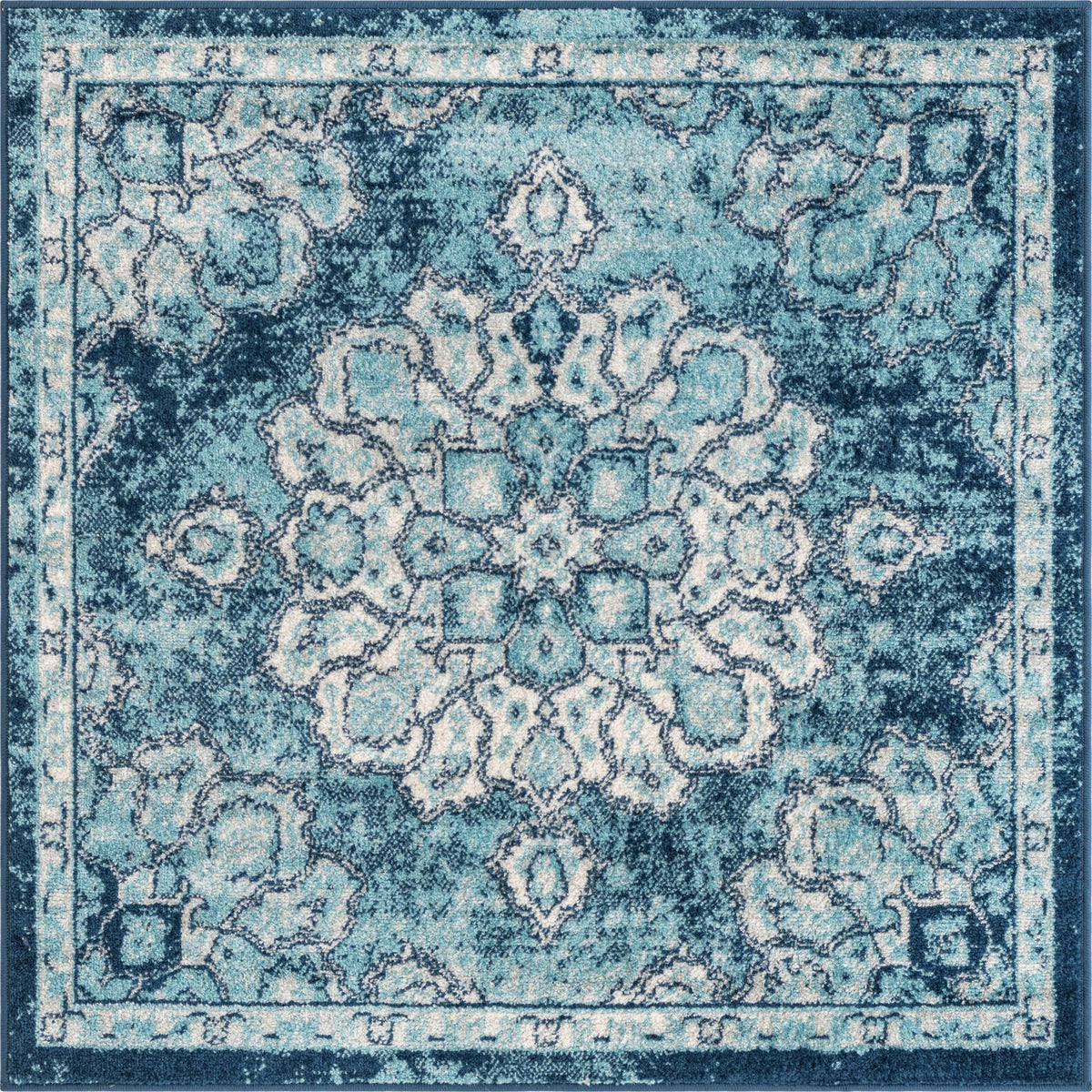 Beverly Grove Collection Area Rug - Melrose (Navy Blue) Square Navy Blue  lifestyle 17