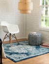 Beverly Grove Collection Area Rug - Melrose (Navy Blue) Square Navy Blue  lifestyle 27