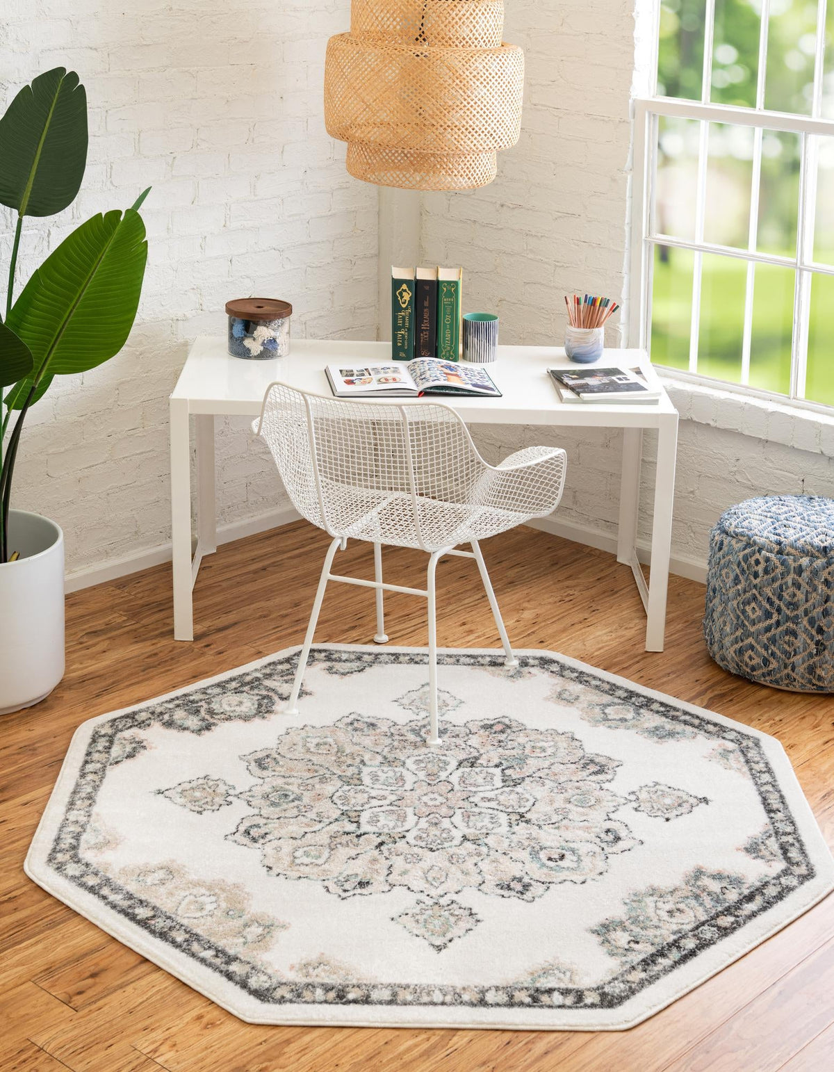 Beverly Grove Collection Area Rug - Melrose (Ivory) Octagon Ivory  lifestyle 17