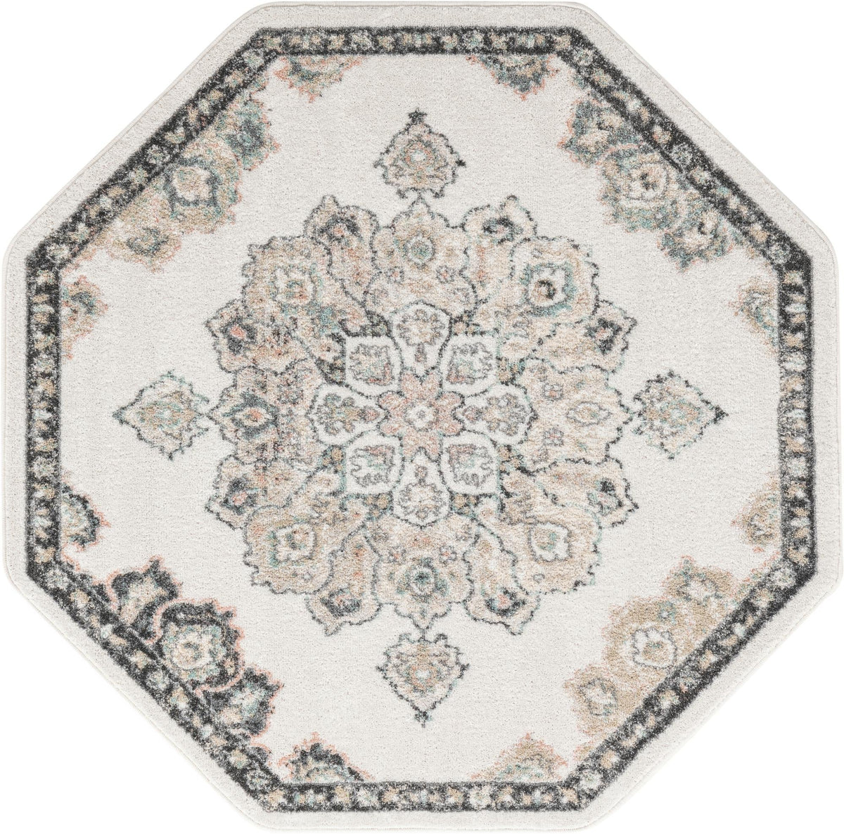 Beverly Grove Collection Area Rug - Melrose (Ivory) Octagon Ivory  lifestyle 12