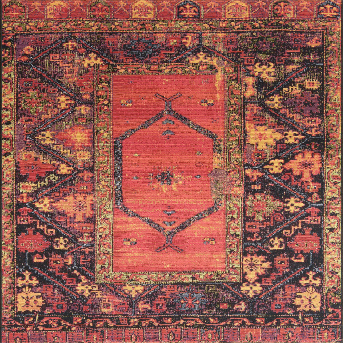 Safari Escape Rugs Collection Area Rug - Serengeti Square Multi  lifestyle 13