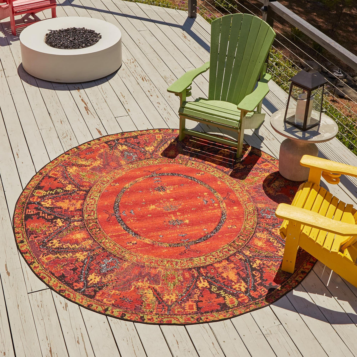 Safari Escape Rugs Collection Area Rug - Serengeti Round Multi  lifestyle 52