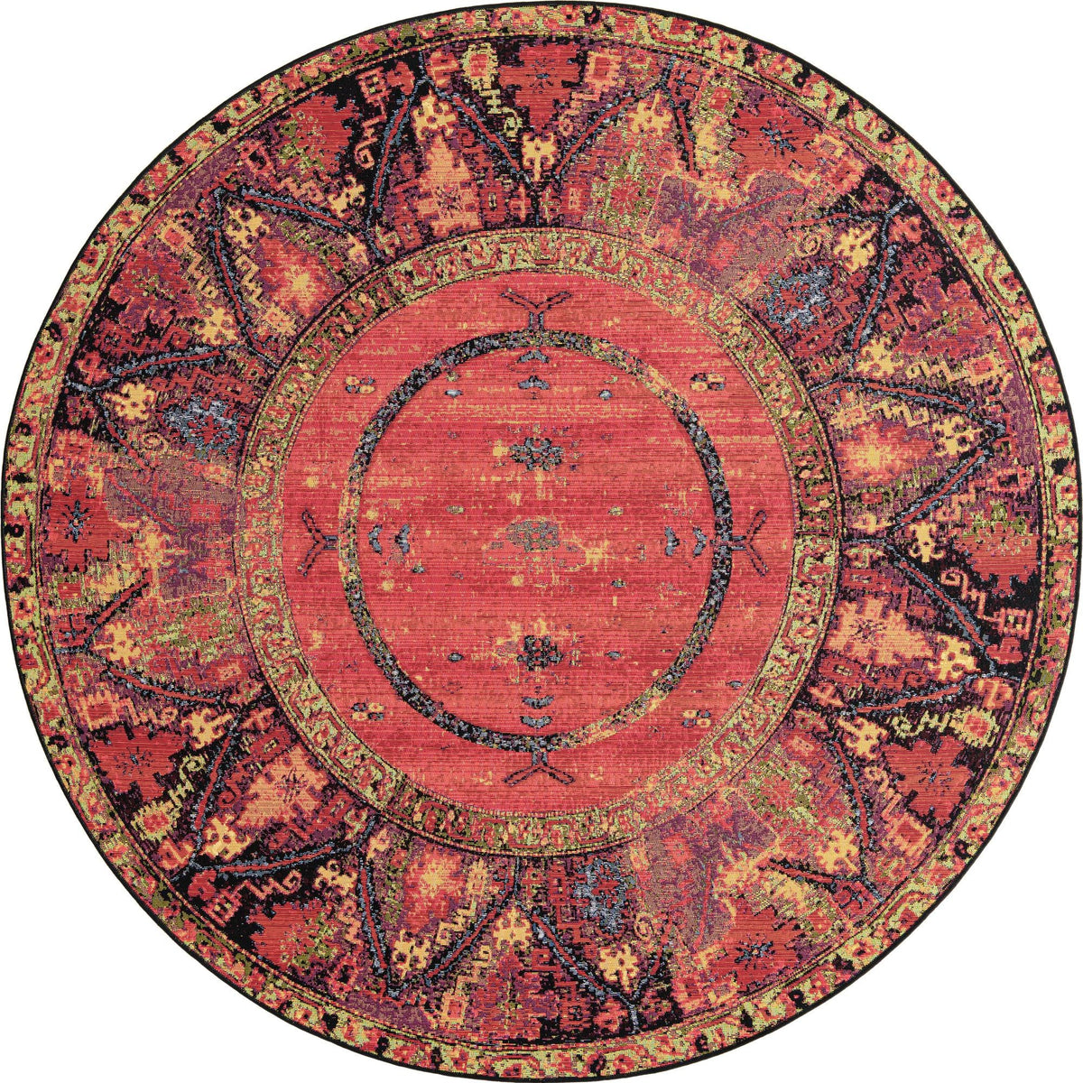 Safari Escape Rugs Collection Area Rug - Serengeti Round Multi  lifestyle 12
