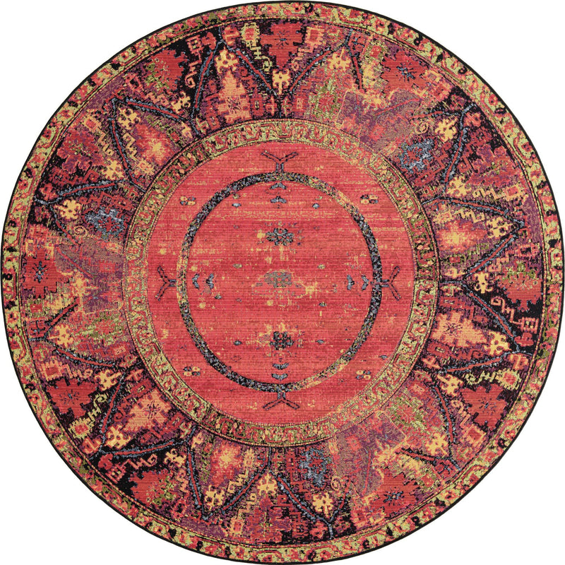 Safari Escape Rugs Collection Area Rug - Serengeti Round Multi  lifestyle 12