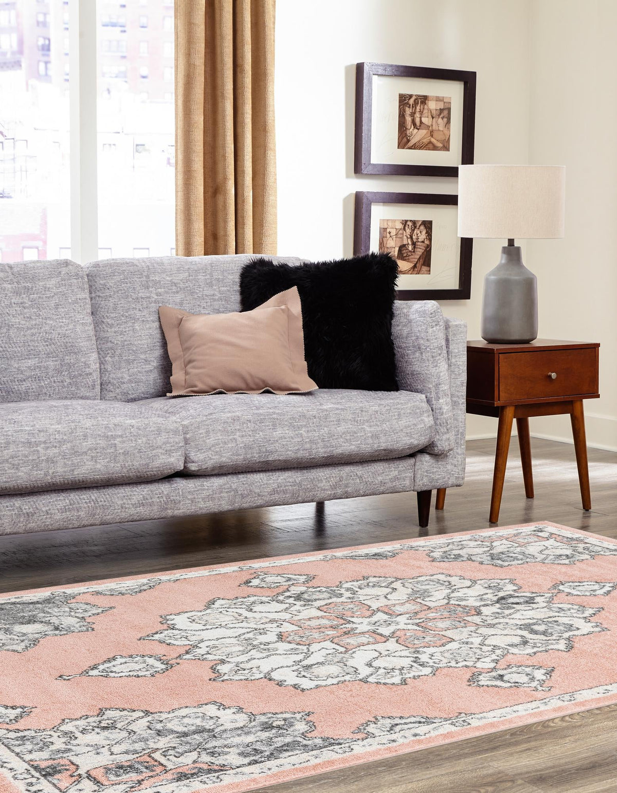 Beverly Grove Collection Area Rug - Melrose (Rose) Rectangle Rose  lifestyle 2