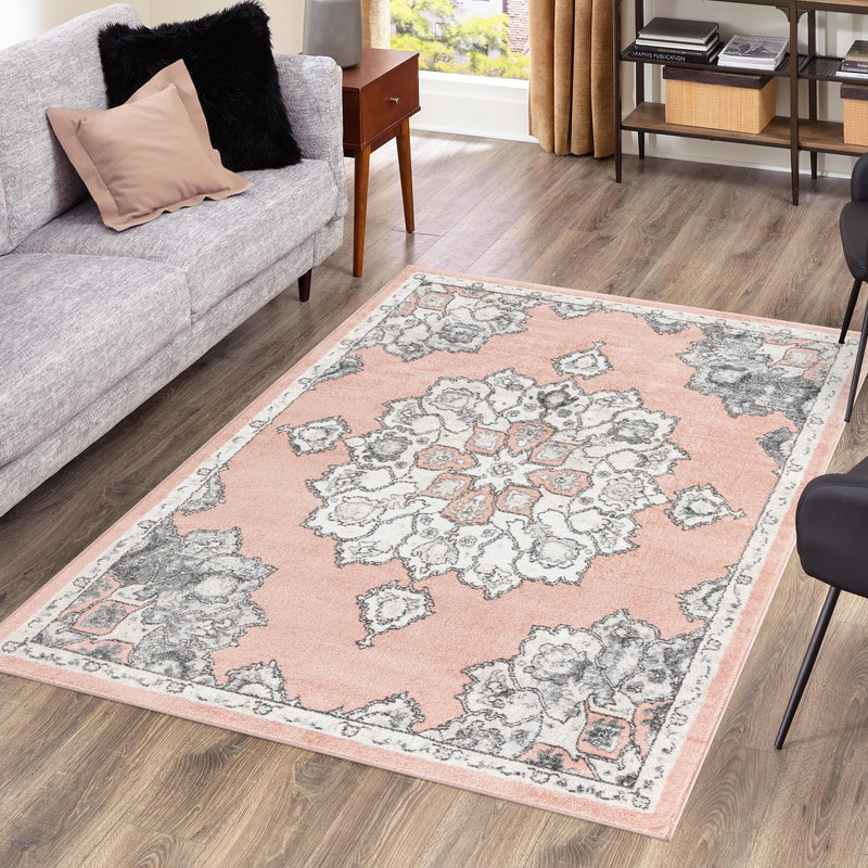 Beverly Grove Collection Area Rug - Melrose (Rose) Rectangle Rose  lifestyle 13