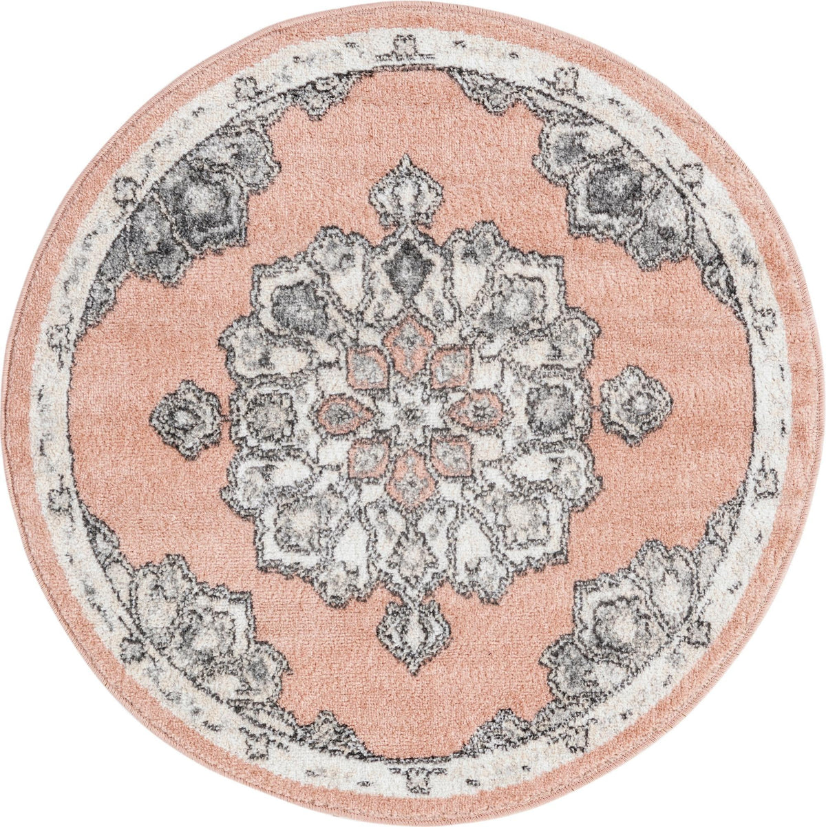 Beverly Grove Collection Area Rug - Melrose (Rose) Round Rose  lifestyle 15