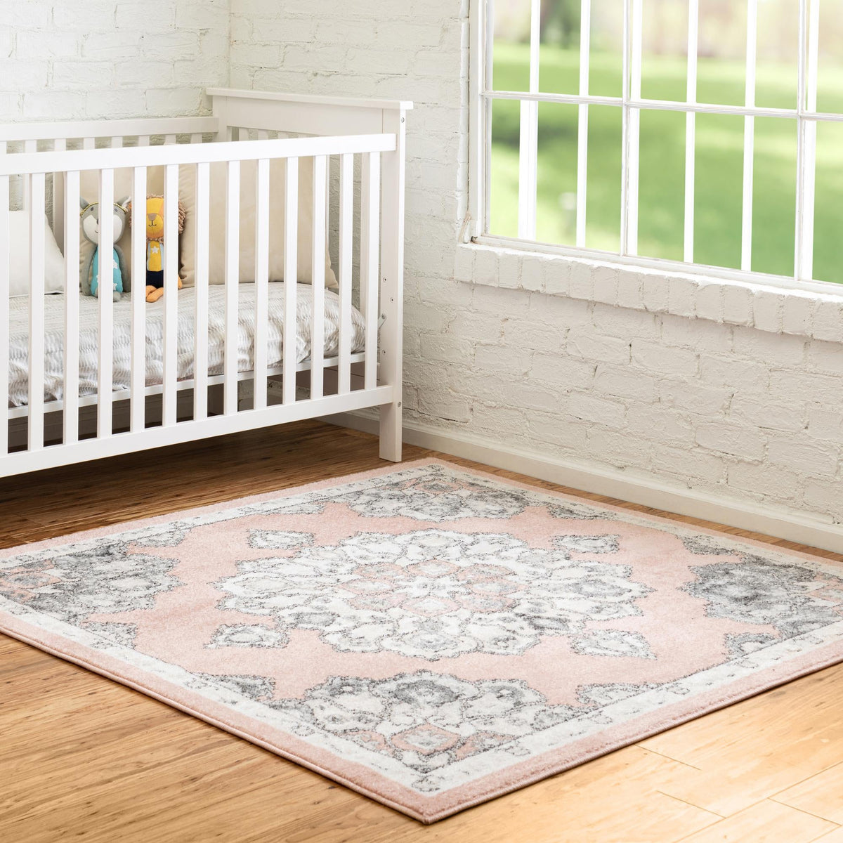 Beverly Grove Collection Area Rug - Melrose (Rose) Square Rose  lifestyle 86