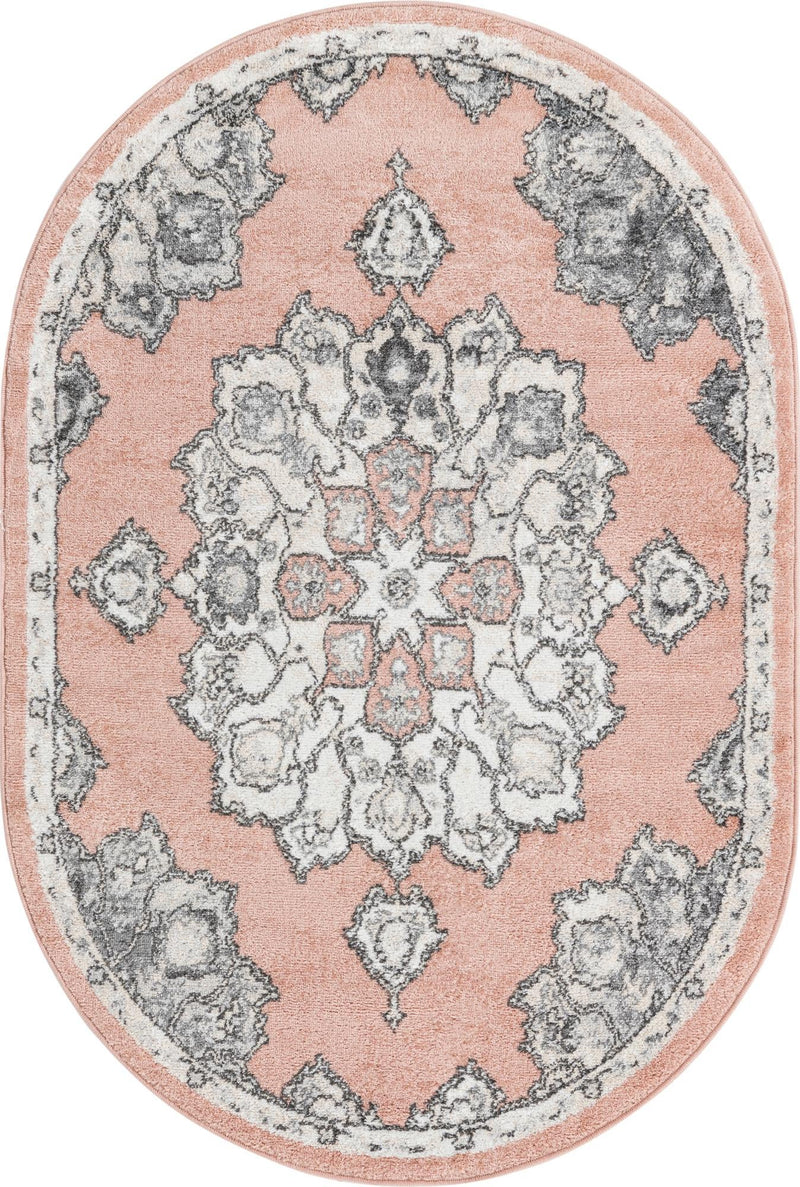 Beverly Grove Collection Area Rug - Melrose (Rose) Oval Rose  lifestyle 17