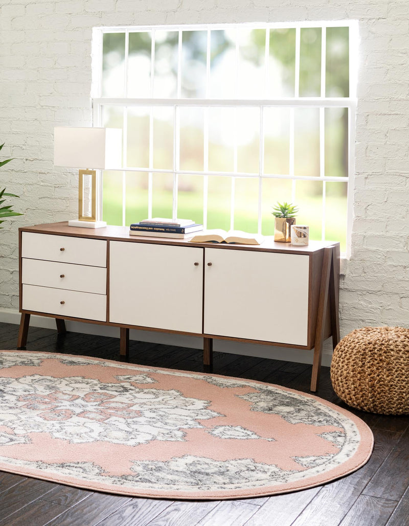 Beverly Grove Collection Area Rug - Melrose (Rose) Oval Rose  lifestyle 27
