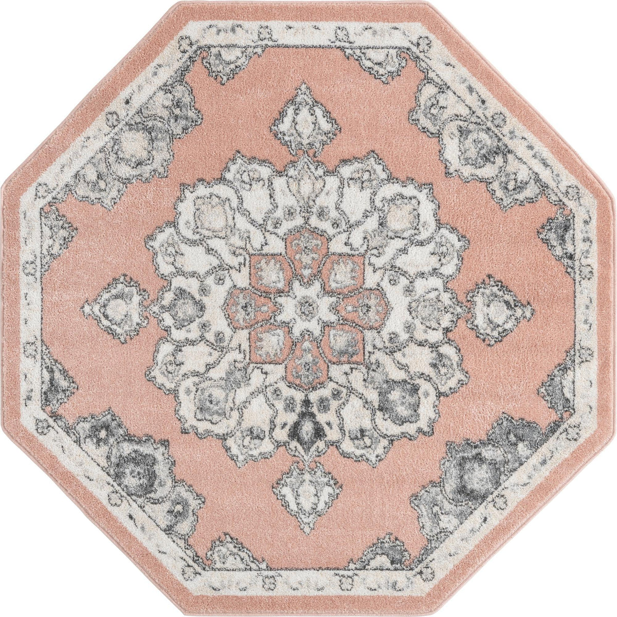 Beverly Grove Collection Area Rug - Melrose (Rose) Octagon Rose  lifestyle 18
