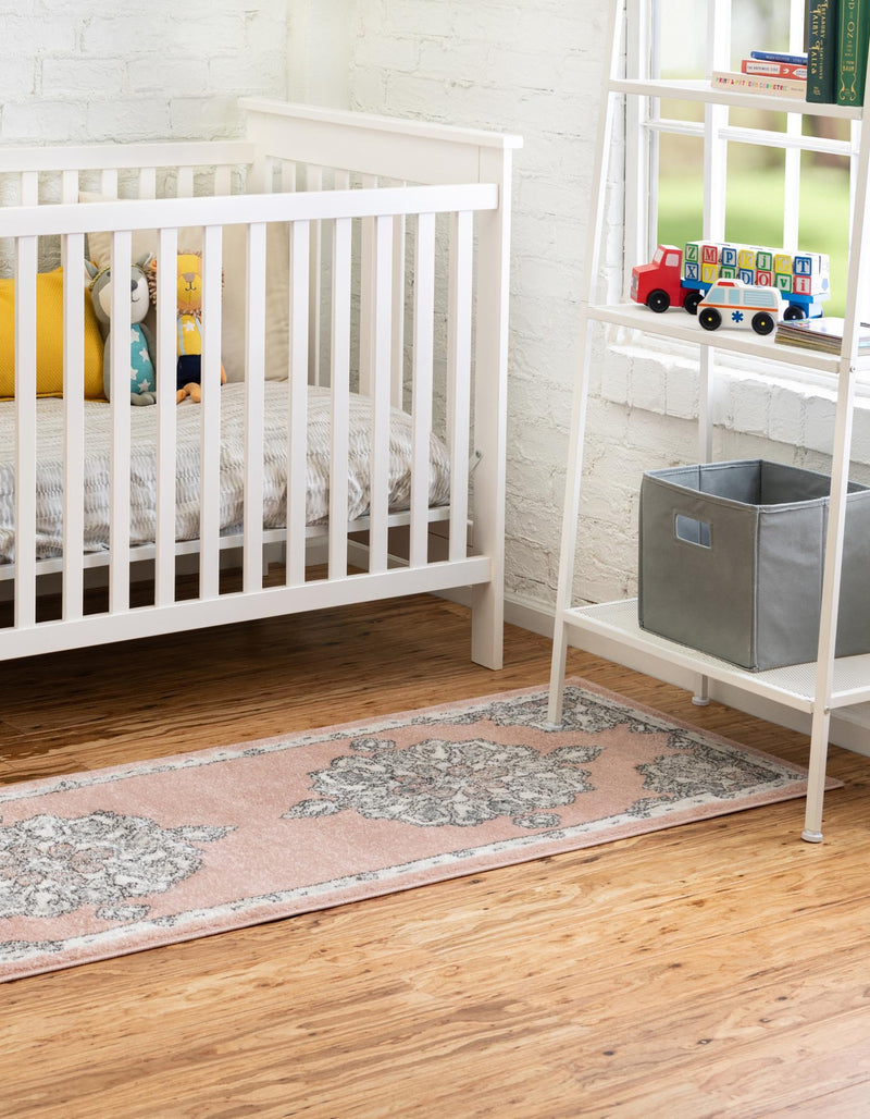 Beverly Grove Collection Area Rug - Melrose (Rose) Runner Rose  lifestyle 29
