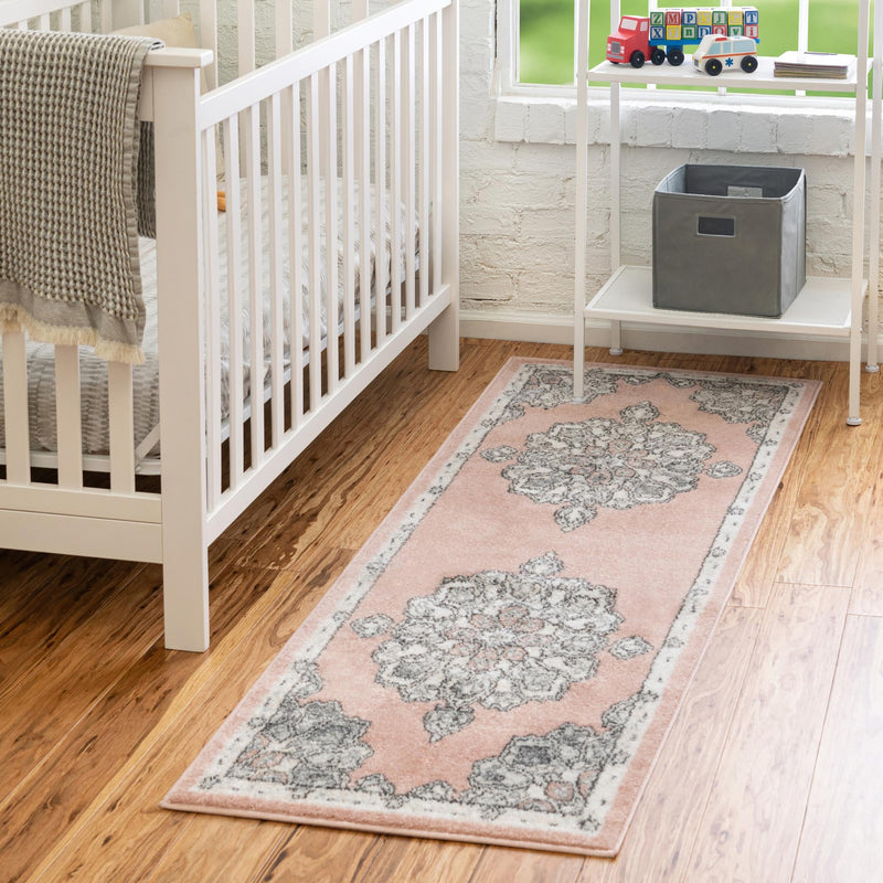 Beverly Grove Collection Area Rug - Melrose (Rose) Runner Rose  lifestyle 84