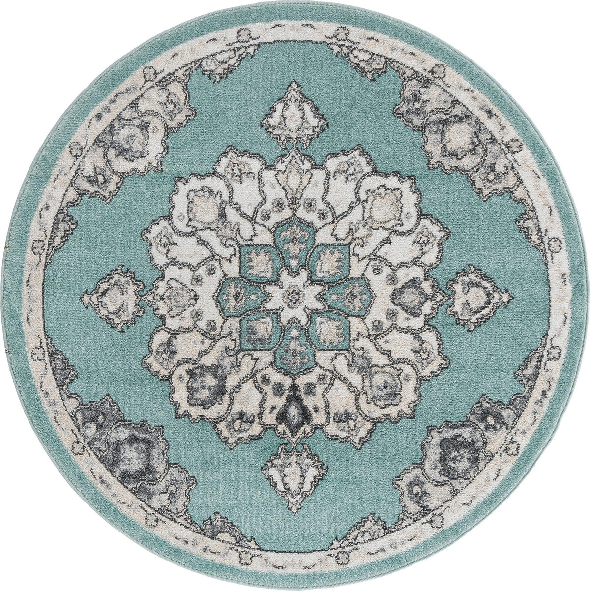 Beverly Grove Collection Area Rug - Melrose (Aqua) Round Aqua  lifestyle 41
