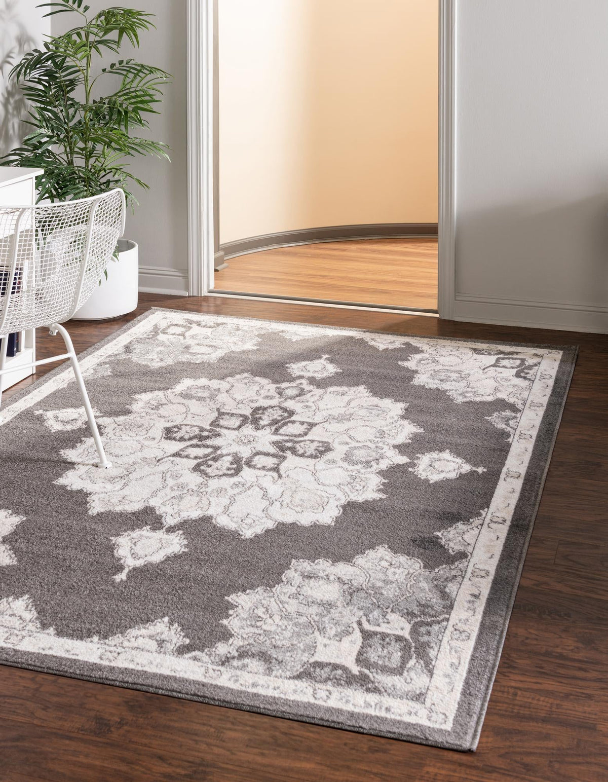 Beverly Grove Collection Area Rug - Melrose (Charcoal) Rectangle Charcoal  lifestyle 2