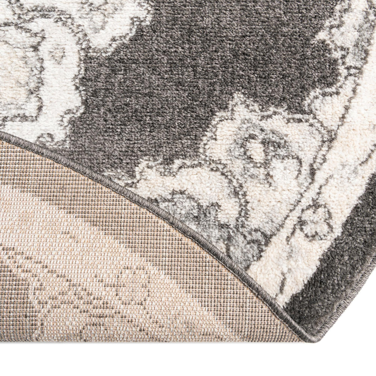 Beverly Grove Collection Area Rug - Melrose (Charcoal) Round Charcoal  lifestyle 44