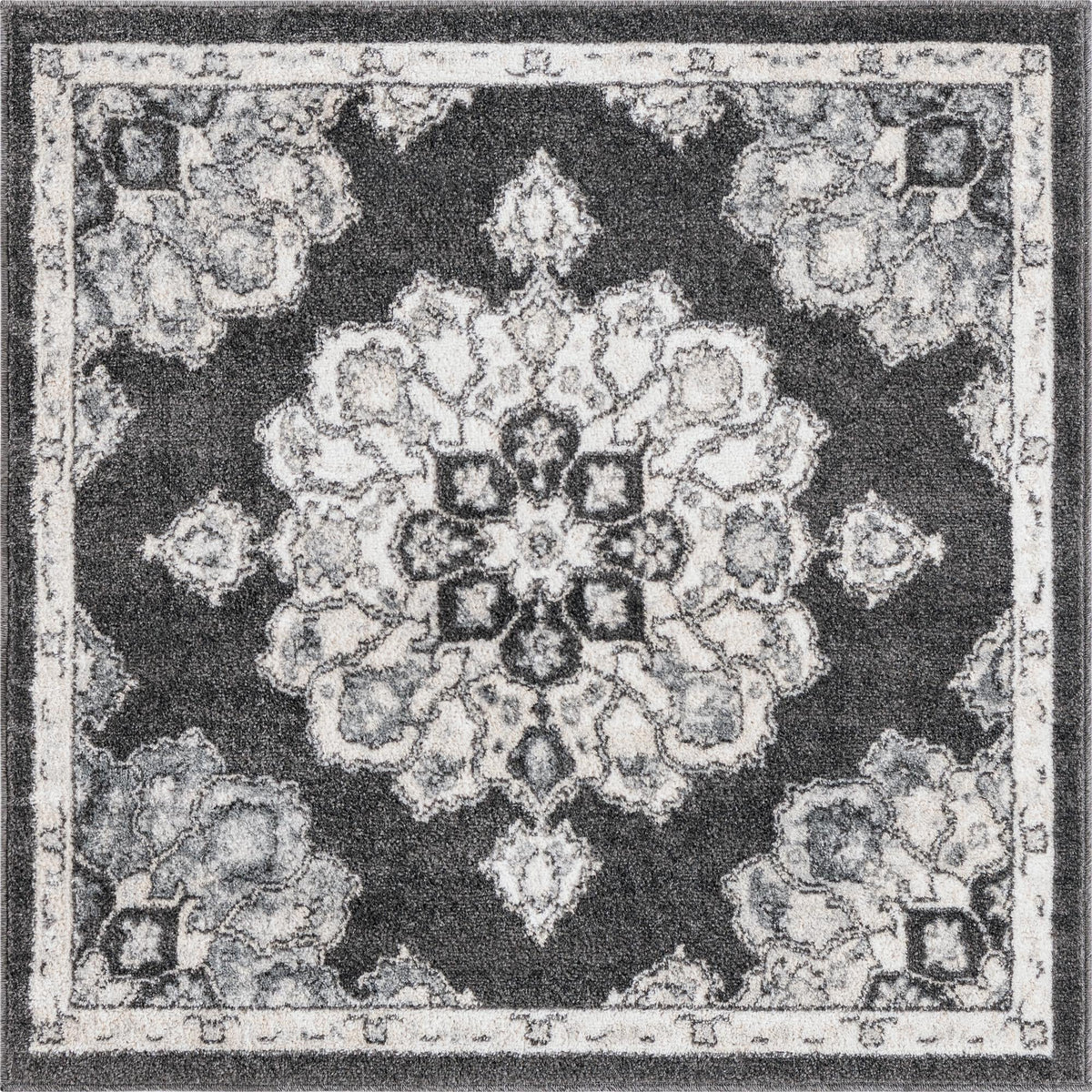 Beverly Grove Collection Area Rug - Melrose (Charcoal) Square Charcoal  lifestyle 10