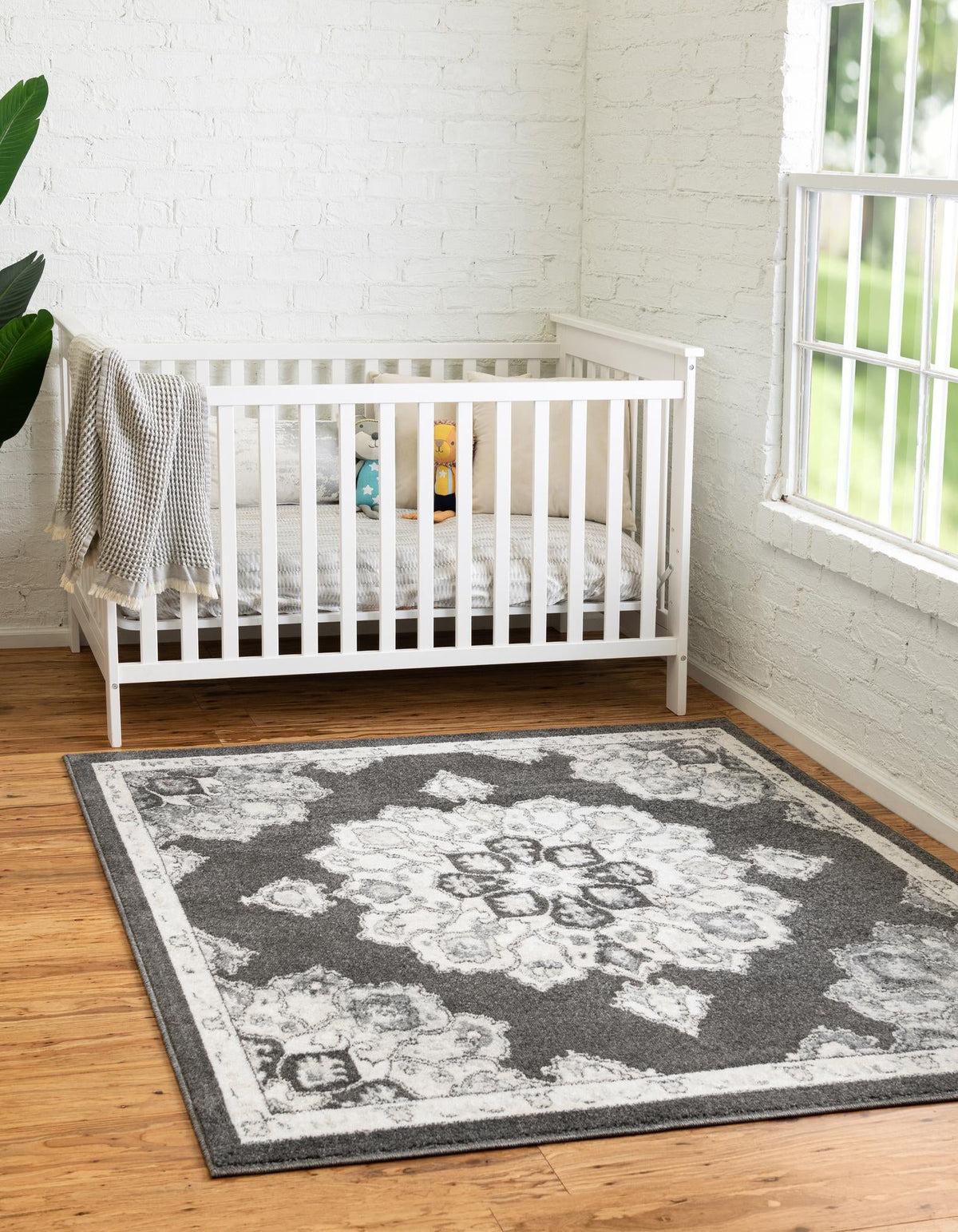 Beverly Grove Collection Area Rug - Melrose (Charcoal) Square Charcoal  lifestyle 15