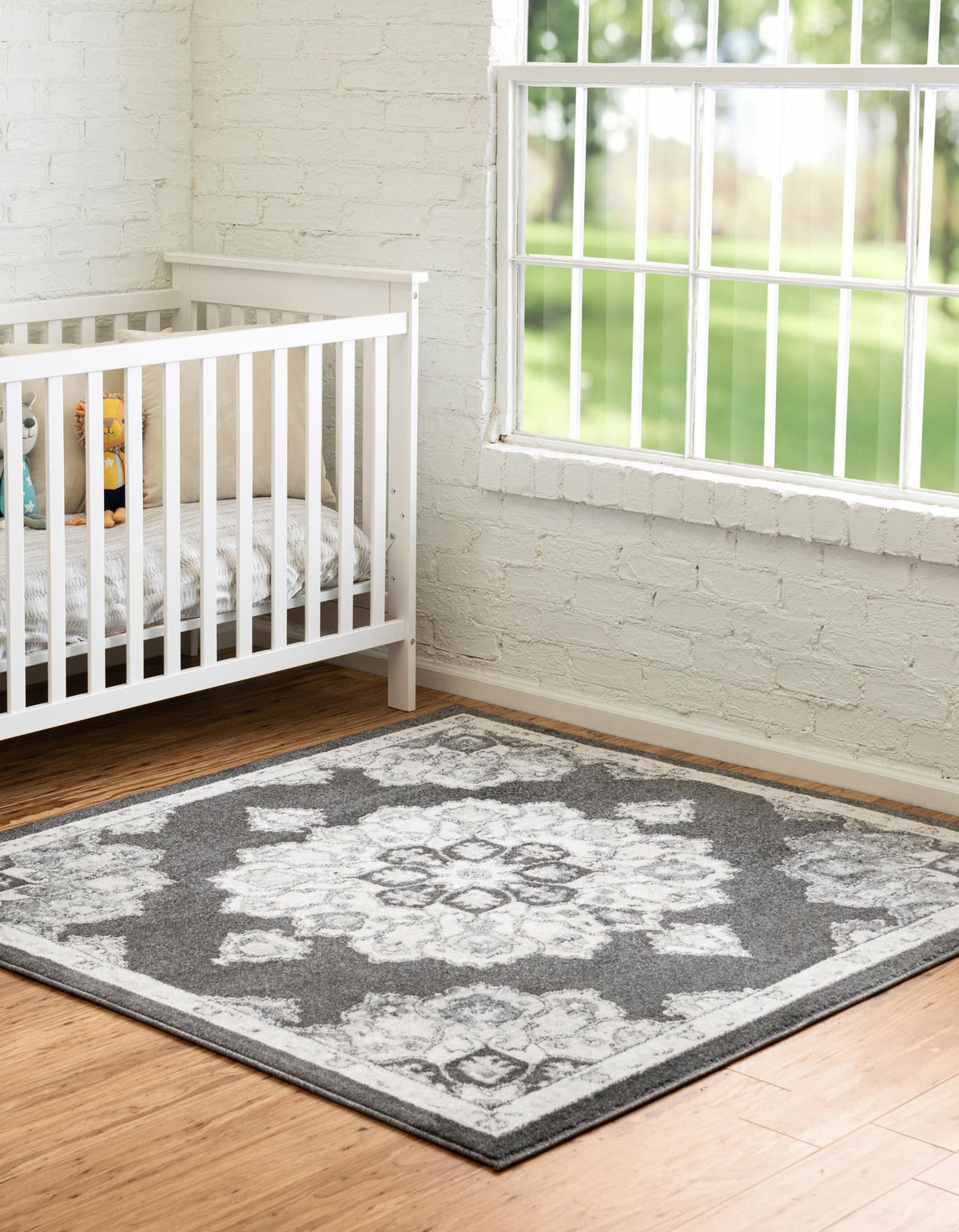 Beverly Grove Collection Area Rug - Melrose (Charcoal) Square Charcoal  lifestyle 20