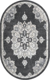 Beverly Grove Collection Area Rug - Melrose (Charcoal) Oval Charcoal  lifestyle 36