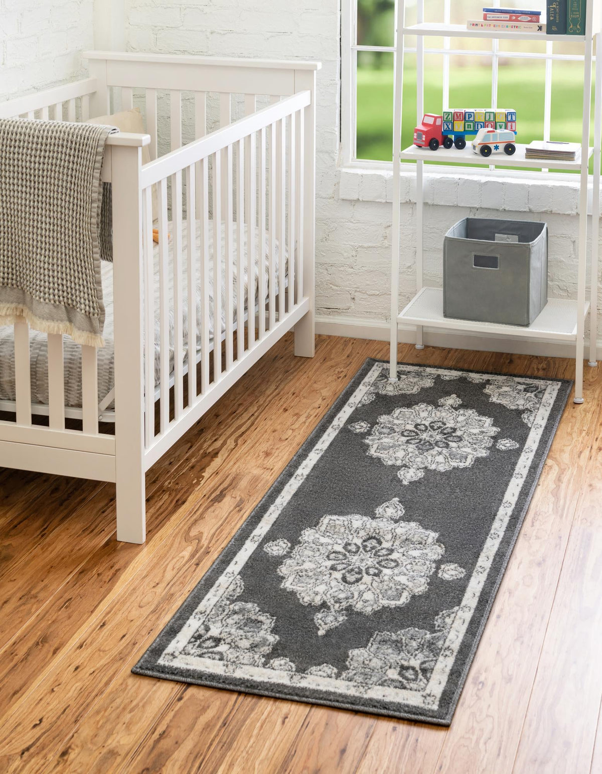 Beverly Grove Collection Area Rug - Melrose (Charcoal) Runner Charcoal  lifestyle 18