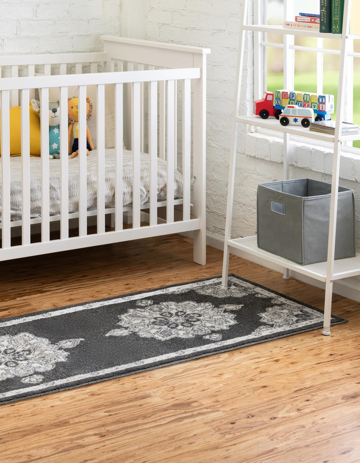 Beverly Grove Collection Area Rug - Melrose (Charcoal) Runner Charcoal  lifestyle 23