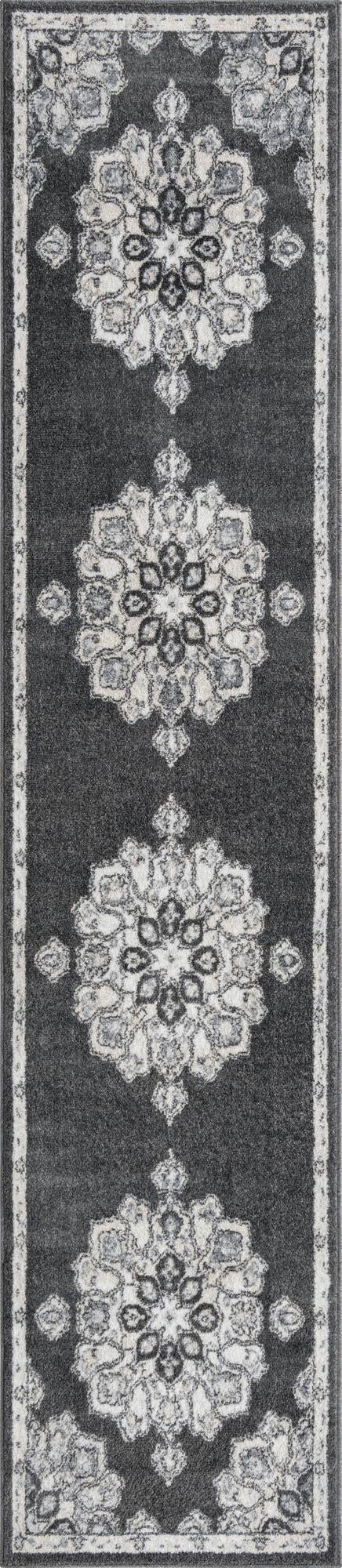 Beverly Grove Collection Area Rug - Melrose (Charcoal) Runner Charcoal Gray  lifestyle 38