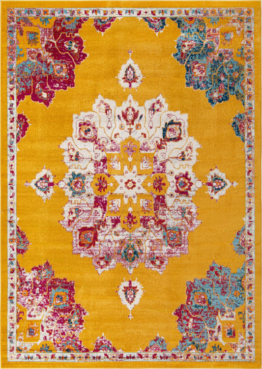 Beverly Grove Collection Area Rug - Melrose (Yellow) Rectangle Yellow  lifestyle 2