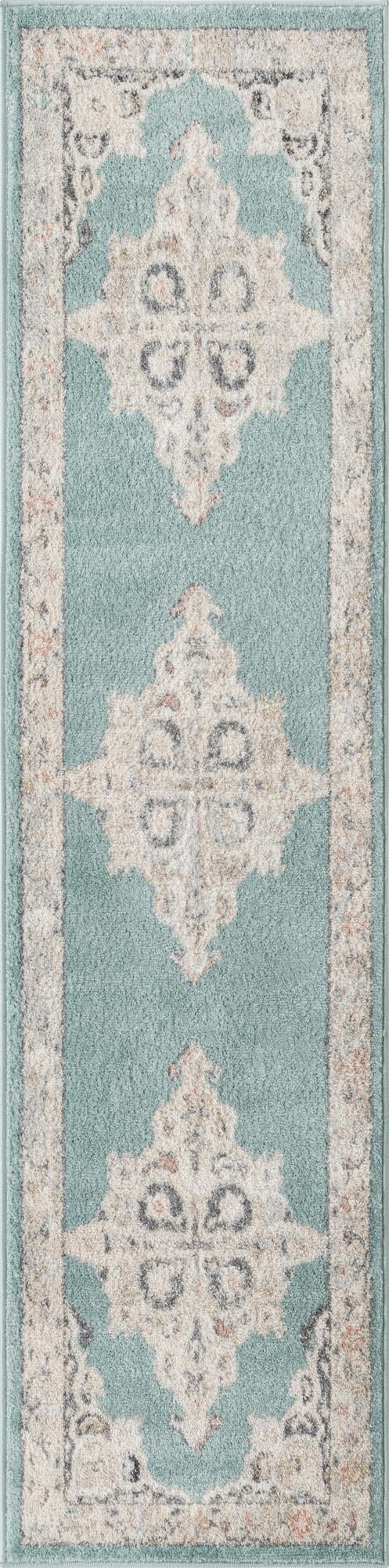 Beverly Grove Collection Area Rug -  Fairfax (Aqua) Runner Aqua Blue  lifestyle 42