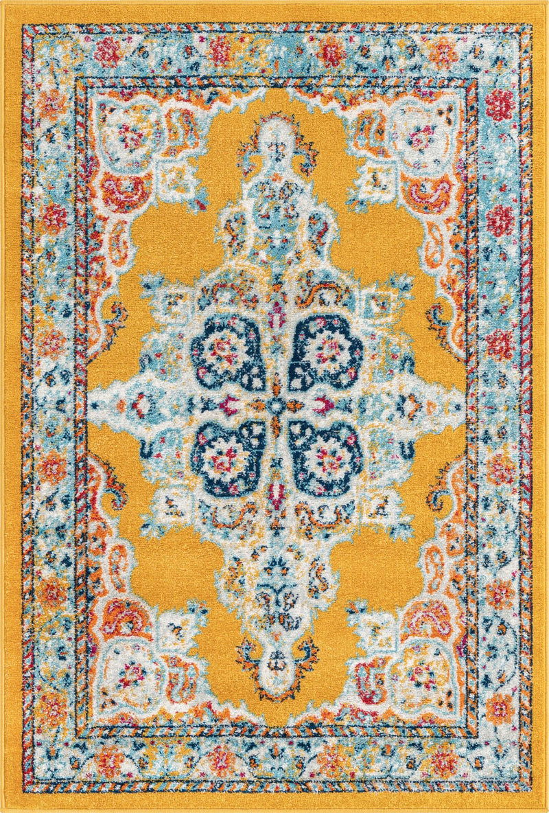 Beverly Grove Collection Area Rug -  Fairfax (Yellow) Rectangle Yellow  lifestyle 2