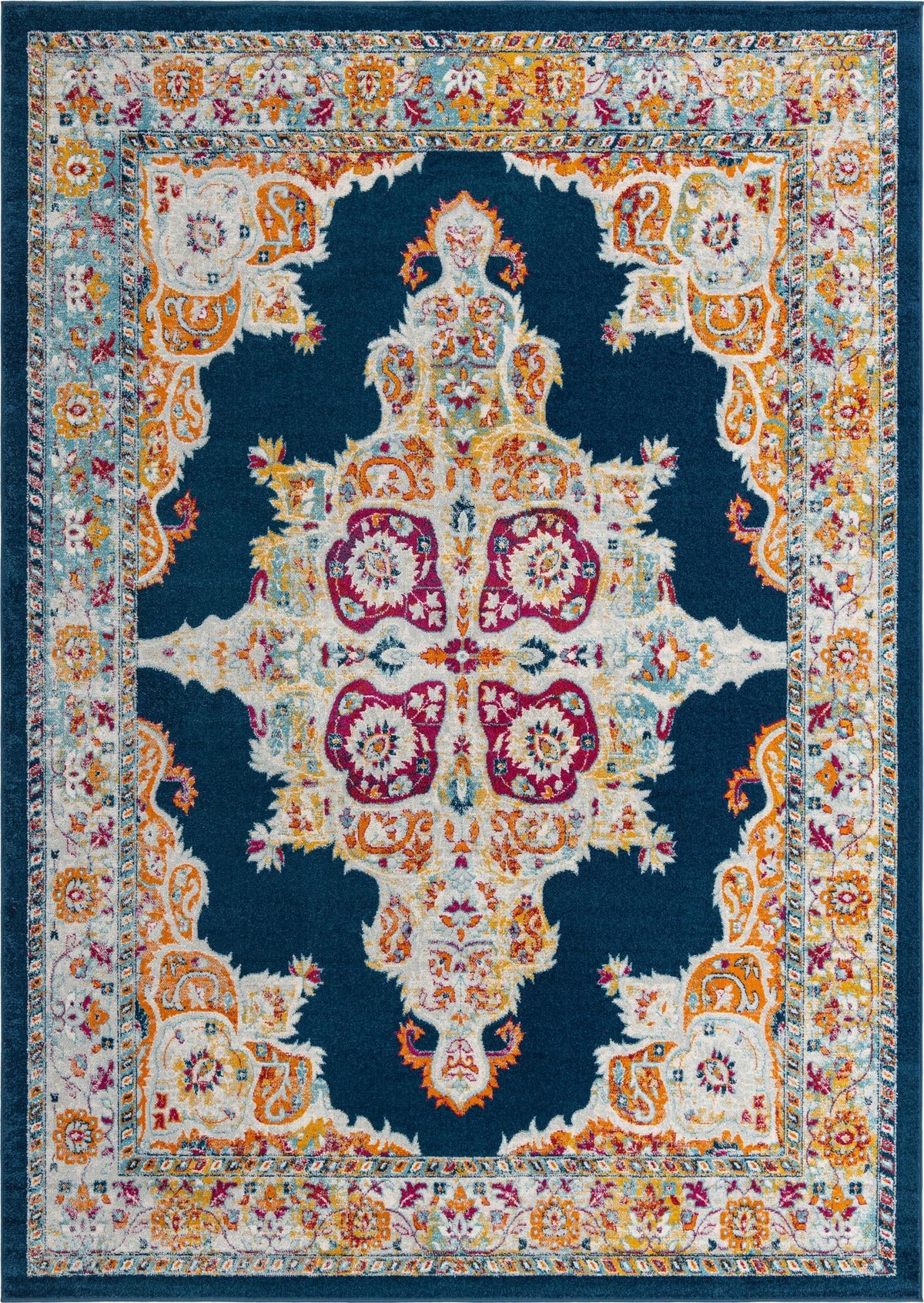 Beverly Grove Collection Area Rug -  Fairfax (Navy Blue) Rectangle Navy Blue Main