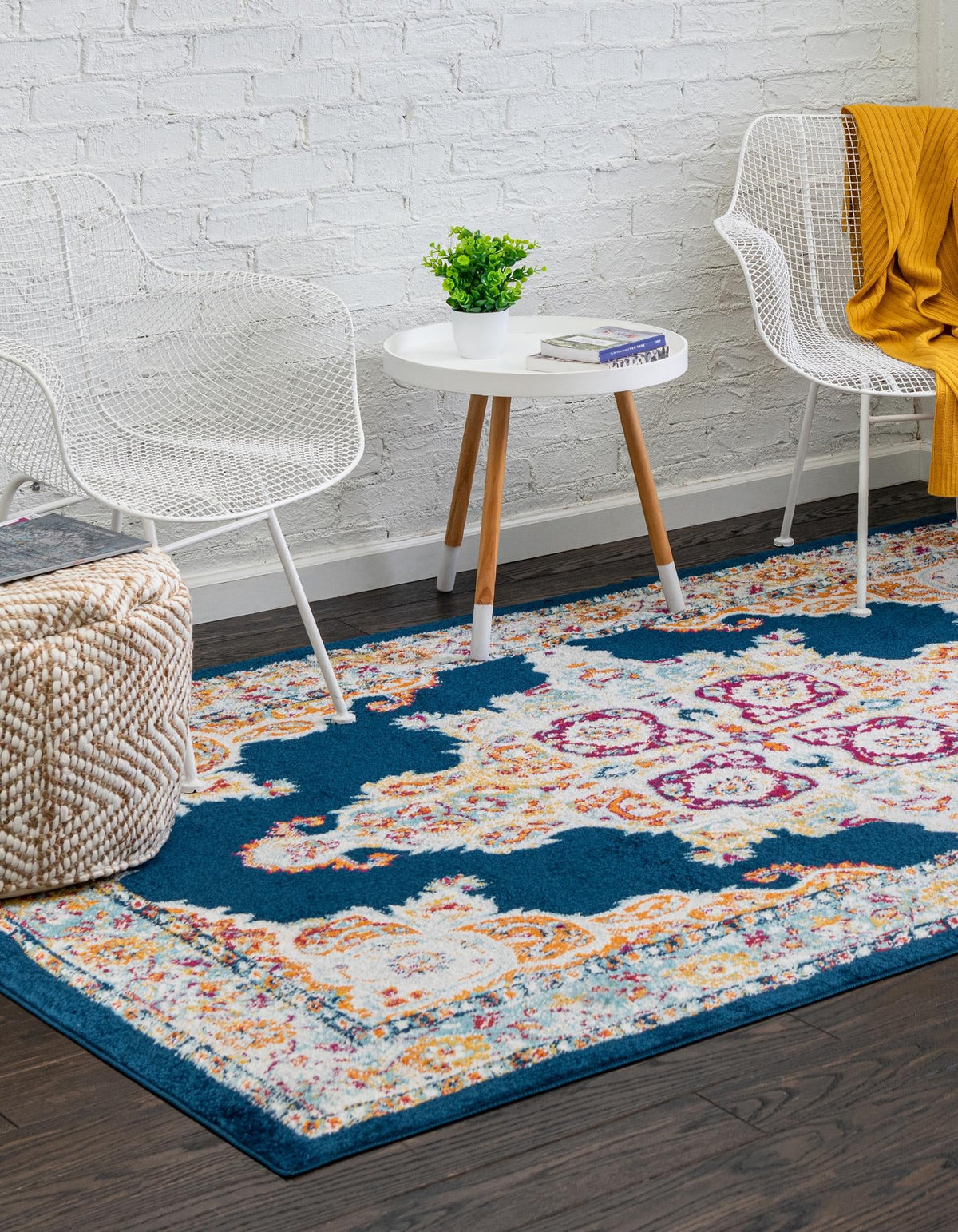 Beverly Grove Collection Area Rug -  Fairfax (Navy Blue) Rectangle Navy Blue  lifestyle 3