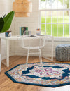 Beverly Grove Collection Area Rug -  Fairfax (Navy Blue) Octagon Navy Blue  lifestyle 22