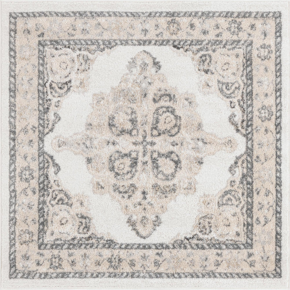 Beverly Grove Collection Area Rug -  Fairfax (Ivory) Square Ivory  lifestyle 10