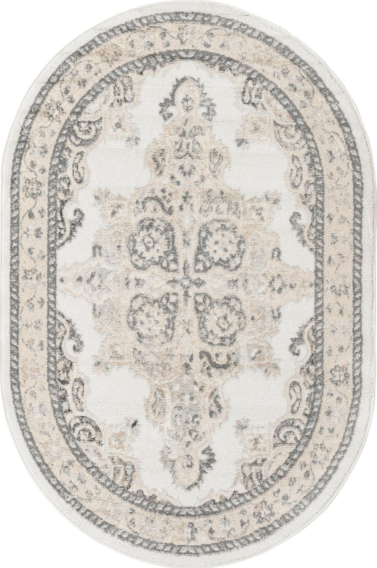 Beverly Grove Collection Area Rug -  Fairfax (Ivory) Oval Ivory  lifestyle 11