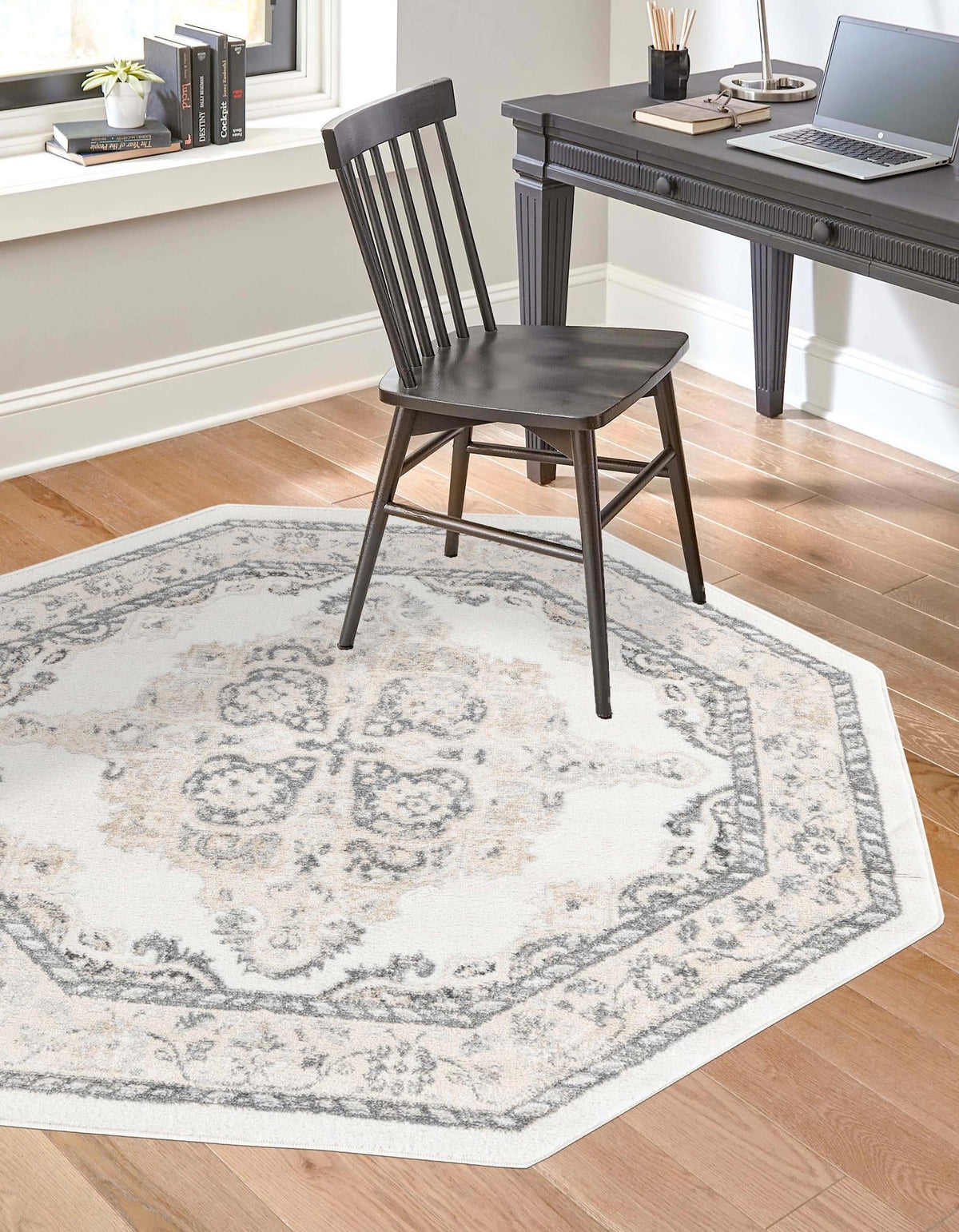 Beverly Grove Collection Area Rug -  Fairfax (Ivory) Octagon Ivory  lifestyle 17