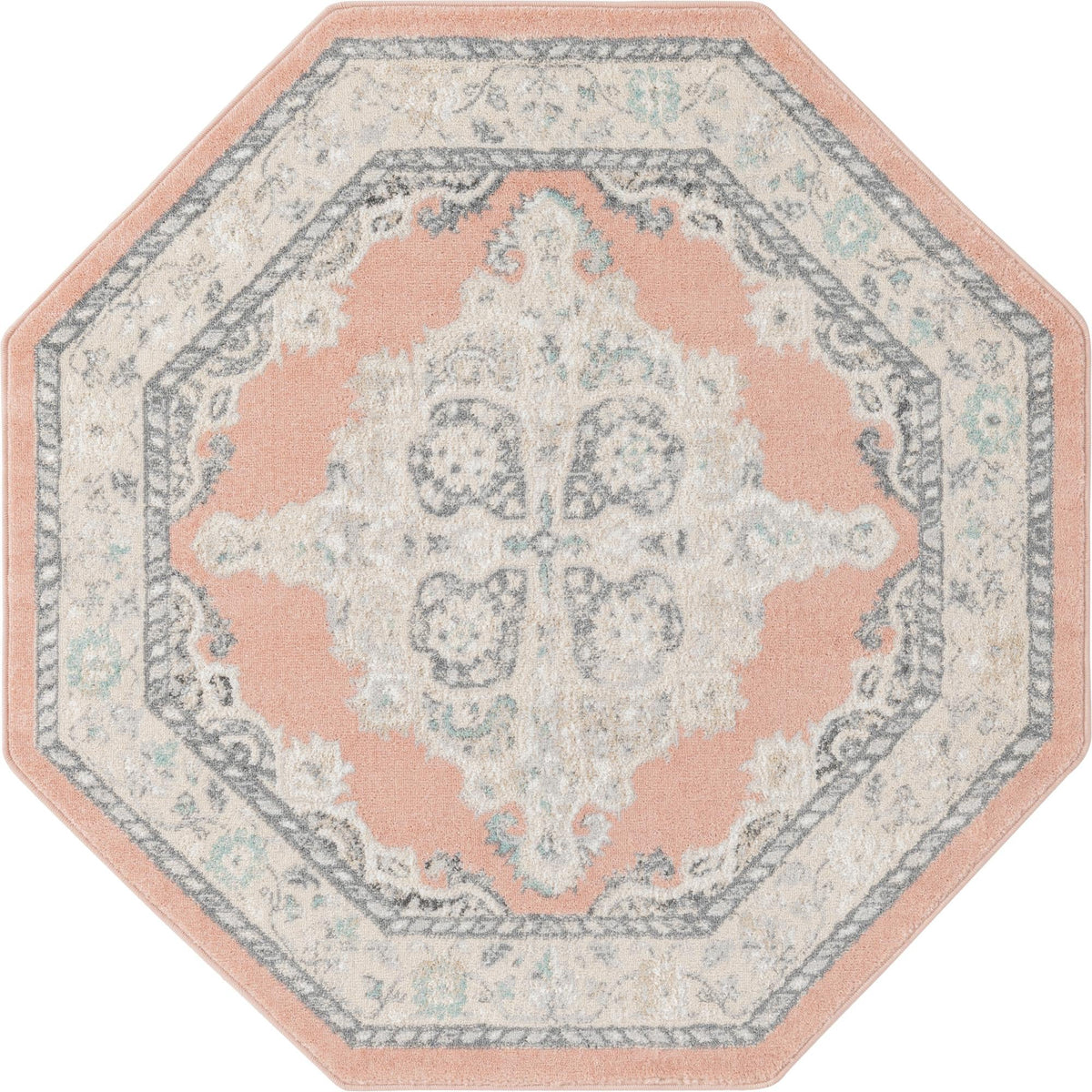 Beverly Grove Collection Area Rug -  Fairfax (Rose) Octagon Rose  lifestyle 12
