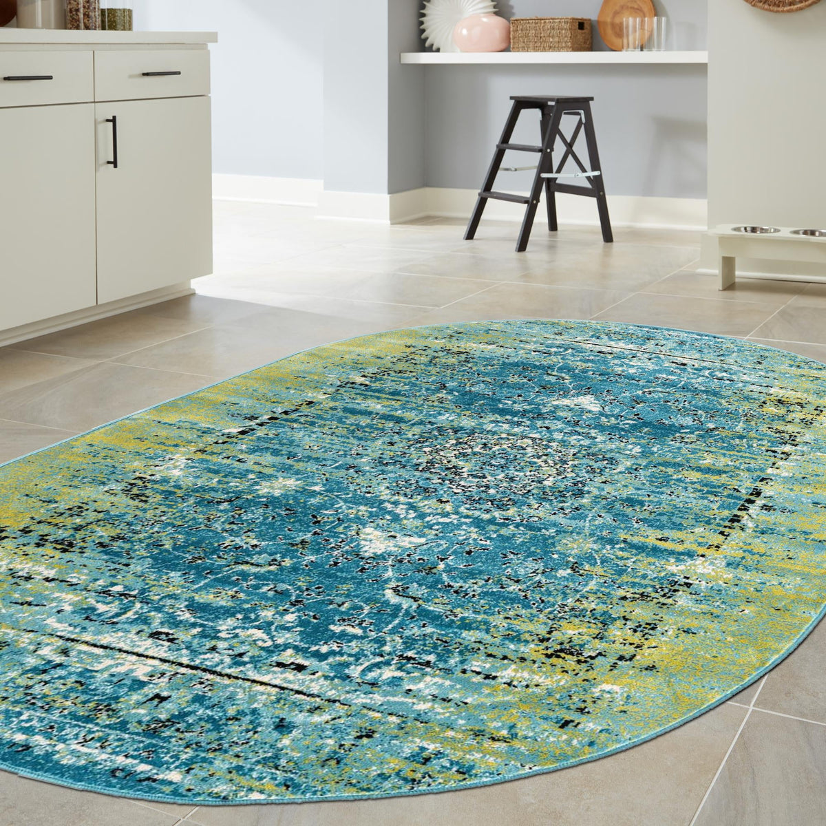 Ankara Elegance Collection Area Rug -  Antalya Oval Blue  lifestyle 19