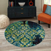 Ankara Elegance Collection Area Rug -  Pamukkale Round Blue  lifestyle 71