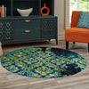 Ankara Elegance Collection Area Rug -  Pamukkale Round Blue  lifestyle 74