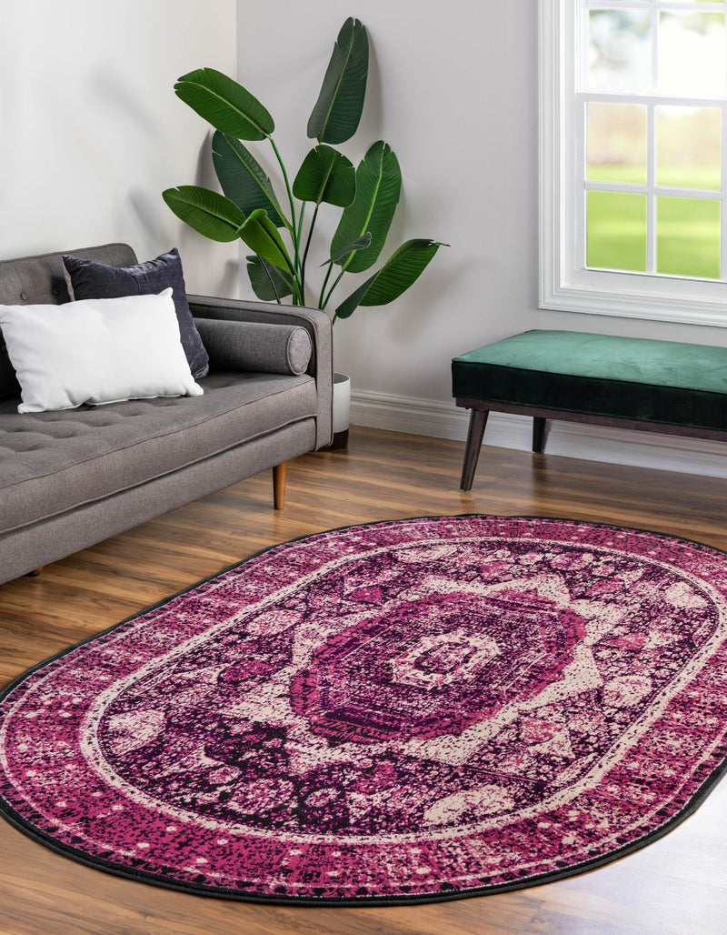 Ankara Elegance Collection Area Rug -  Konya (Lilac) Oval Lilac  lifestyle 23