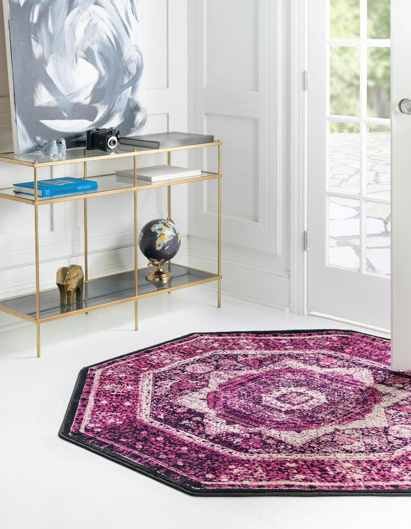 Ankara Elegance Collection Area Rug -  Konya (Lilac) Octagon Lilac  lifestyle 24