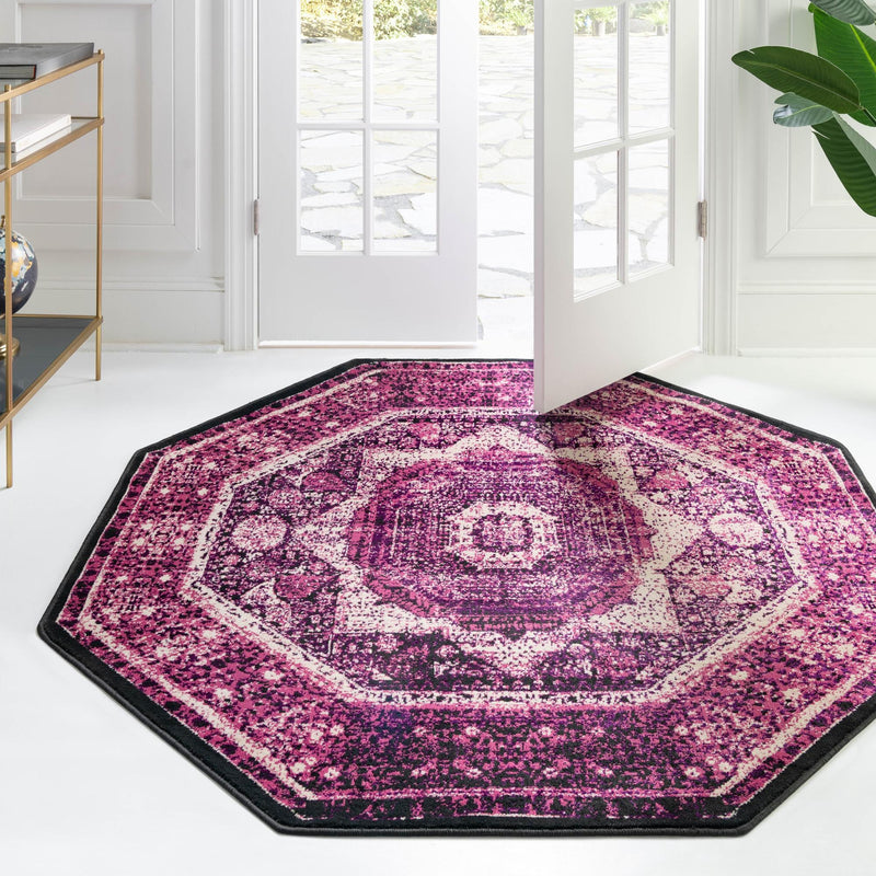 Ankara Elegance Collection Area Rug -  Konya (Lilac) Octagon Lilac  lifestyle 77