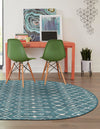 Garden Lattice Oasis Collection Area Rug -  Pergola (Teal) Oval Teal  lifestyle 51