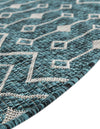 Garden Lattice Oasis Collection Area Rug -  Pergola (Teal) Oval Teal  lifestyle 7