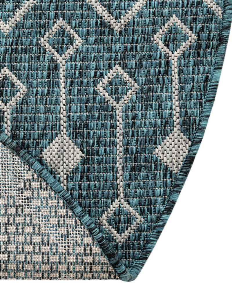 Garden Lattice Oasis Collection Area Rug -  Pergola (Teal) Oval Teal  lifestyle 10