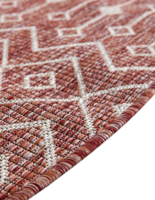 Garden Lattice Oasis Collection Area Rug -  Pergola (Rust Red) Oval Rust Red  lifestyle 7
