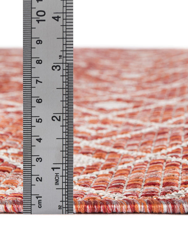 Garden Lattice Oasis Collection Area Rug -  Pergola (Rust Red) Octagon Rust Red  lifestyle 3