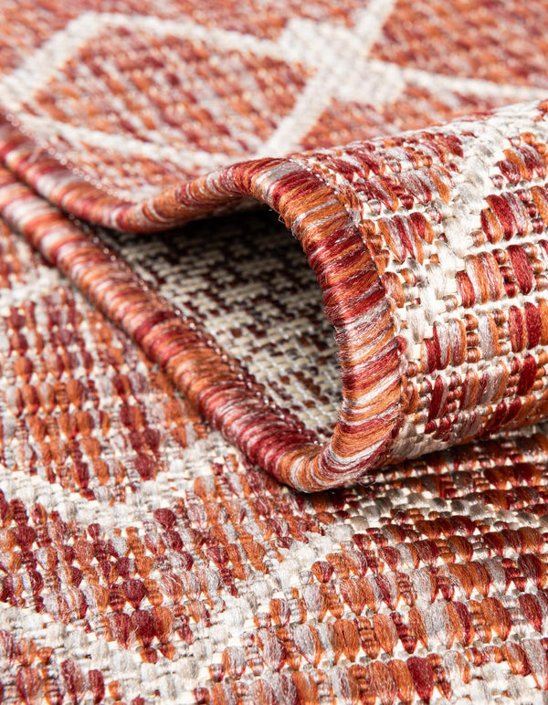 Garden Lattice Oasis Collection Area Rug -  Pergola (Rust Red) Octagon Rust Red  lifestyle 4