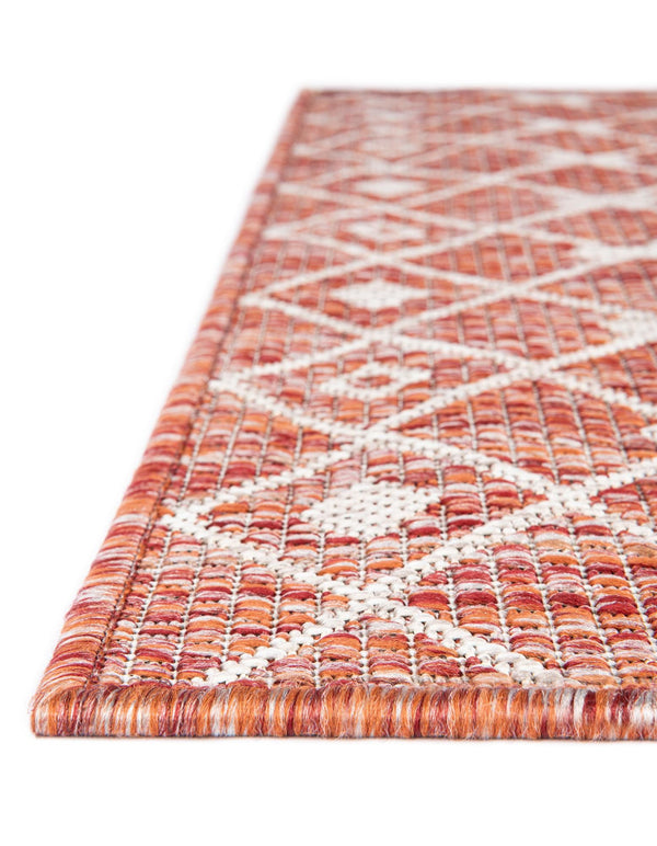 Garden Lattice Oasis Collection Area Rug -  Pergola (Rust Red) Octagon Rust Red  lifestyle 6